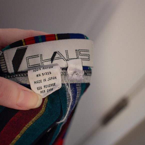 Avant Garde VTG Skirt Royal Crest Stripe Jewel Tone Japan Sz 14 | Bright Winter - Picture 7 of 9